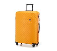 WITTCHEN Cube line Großer Koffer ABS Mit Geometrischer Prägung 4 Lenkrollen Teleskopgriff Kombinationsschloss Reisekoffer Trolley Größe L Orange