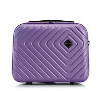 WITTCHEN Cube line Kosmetikkoffer Kulturbeutel ABS Mit Geometrischer Prägung Schultergurt Kunststoffgriff Kosmetiktasche Damen Reiseetui Größe XS Lila