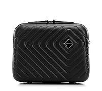 WITTCHEN Cube line Kosmetikkoffer Kulturbeutel ABS Mit Geometrischer Prägung Schultergurt Kunststoffgriff Kosmetiktasche Damen Reiseetui Größe XS Schwarz