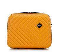 WITTCHEN Cube line Kosmetikkoffer Kulturbeutel ABS Mit Geometrischer Prägung Schultergurt Kunststoffgriff Größe XS Orange