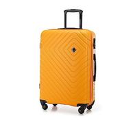 WITTCHEN Cube line Mittelgroßer Koffer ABS Mit Geometrischer Prägung 4 Lenkrollen Teleskopgriff Kombinationsschloss Reisekoffer Trolley Größe M Orange