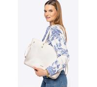 Wittchen Damen-Einkaufstasche aus Öko-Leder mit Kordelzug, Creme Einheitsgröße