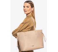 Wittchen Damen-Einkaufstasche aus Öko-Leder mit Trageriemen, Beige Einheitsgröße