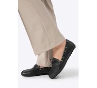 Wittchen Damen-Ledermokassins mit Riemen, schwarzes Naturleder EU 38
