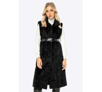 Wittchen Damen-Weste aus schwarzem Polyester mit Lammfellimitat L/XL