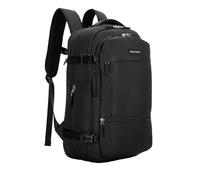 WITTCHEN Erweiterbarer Flugzeug-Rucksack | 32L Handgepäck Rucksack | Wasserabweisender Laptoprucksack 17 Zoll | Reiserucksack Handgepäckgröße | 47 × 32 × 14-18 cm | Lackierung: Schwarz