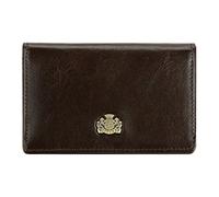 WITTCHEN Etui aus Leder | 3 Taschen, davon 1 Klarsichttasche | aus hochwertigen Materialien | elegant und klassisch | Braun | 11.5x7.5 cm