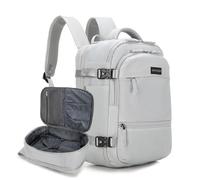 WITTCHEN Erweiterbarer Flugzeug-Rucksack | Kompakter 15-Zoll-Laptop-Rucksack | Reiserucksack für Flugzeug | 26 L Handgepäck Rucksack| 40×30×20-24 cm | Farbe: cremefarben