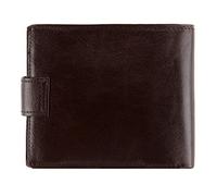 WITTCHEN Geldbörse aus Rindsleder | Kollektion: Arizona | mit Druckknopfverschluss | aus hochwertigen Materialien | elegant und klassisch | Dunkelbraun | 12x10 cm