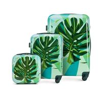 WITTCHEN Gepäckset Young-Kollektion ABS mit Polycarbonat Beschichtung und Teleskopgriff (S+M+Kosmetikkoffer) Grün-Blau