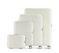 WITTCHEN GL Style Line | Reisekoffer Rollkoffer Trolley Großer Koffer Handgepäck Hartschale aus Polycarbonat mit 4 Zwilling-Rollen Zahlenschloss Teleskopgriff GL Style Größe L Weiß