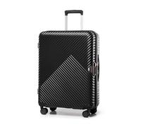 WITTCHEN GL Style Line | Reisekoffer Rollkoffer Trolley Mittlerer Koffer Handgepäck Hartschale aus Polycarbonat mit 4 Zwilling-Rollen Zahlenschloss Teleskopgriff GL Style Größe M Schwarz