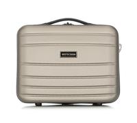 WITTCHEN Globe Line Kosmetikkoffer Reisekoffer Handgepäck Kabinenkoffer Hartschale aus ABS Zahlenschloss | 25 x 33 x 16,5 cm | Champagner Lufthansa/Eurowings/Ryanair/Condor/Discover Airlines