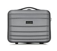WITTCHEN Globe Line Kosmetikkoffer Reisekoffer Handgepäck Kabinenkoffer Hartschale aus ABS Zahlenschloss | 25 x 33 x 16,5 cm | Grau Lufthansa/Eurowings/Ryanair/Condor/Discover Airlines