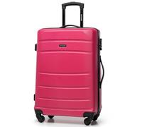 WITTCHEN Globe Line Mittelgroßer Koffer Trolley Reisekoffer Aufgabegepäck aus ABS Hartschale 4 Rollen Zahlenschloss | Größe M | Rosa Lufthansa/Eurowings/Ryanair/Condor/Discover Airlines