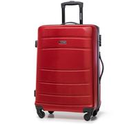 WITTCHEN Mittlerer Koffer Trolley Koffer Reisekoffer aus ABS Hartschalen Trolley 4 Rollen Kombinationsschloss Rot 56-3A-652-35