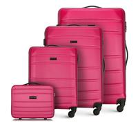 WITTCHEN Koffer-Set 4tlg. Trolley Koffer Reisekoffer aus ABS Hartschalen Trolley 4 Rollen Kombinationsschloss Reisekofferset Gepäckset Handgepäck Set Rosa