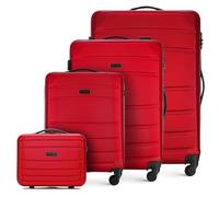 WITTCHEN Koffer-Set 4tlg. Trolley Koffer Reisekoffer aus ABS Hartschalen Trolley 4 Rollen Kombinationsschloss Rot 56-3A-65K-35