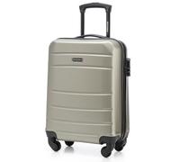 WITTCHEN Handgepäck Trolley Koffer Reisekoffer aus ABS Hartschalen Trolley 4 Rollen Kombinationsschloss Champagner 56-3A-651-86