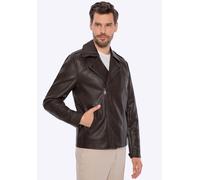 Wittchen Herren-Bikerjacke aus Öko-Leder mit Schulterklappen, dunkelbraun XL