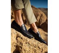 Wittchen Herren-Mokassins aus echtem Leder mit Metalllogo, schwarz EU45