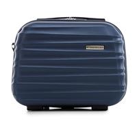 WITTCHEN Kosmetikkoffer Reisekoffer Handgepäck Kabinengepäck Rollkoffer Hartschale aus ABS Zahlenschloss Groove Line Dunkelblau