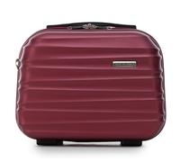 WITTCHEN Kosmetikkoffer Reisekoffer Handgepäck Kabinengepäck Rollkoffer Hartschale aus ABS Reisegepäck Kulturbeutel Kosmetiktasche Damen Groove Line kastanienbraun Lufthansa/Eurowings/Condor