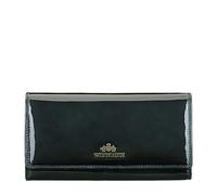 WITTCHEN Lackleder Geldbörse | Damen Geldbörse groß | echte Leder | Portemonnaie mit Druckknopf | RFID-Schutz | Münzfach | Kreditkartenetui | 19 × 10 × 1,5 cm | Kollektion Florence | Marineblau