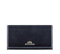 WITTCHEN Lackleder Geldbörse | Damen Geldbörse groß | echtes Leder | mit Druckknopf | RFID-Schutz | Kartenfächer | Reißverschluss | 18,5 × 10,5 × 1,5 cm | Kollektion Florence | Marineblau
