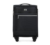 WITTCHEN MIRA Line Kabinenkoffer Handgepäck Kabinengepäck Weichgepäck Kleines Gepäck Reisekoffer aus Polyester Tragegriff Teleskopgriff Vier Lenkrollen TSA Kombinationschloss Größe S Schwarz