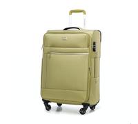 WITTCHEN MIRA Line Mittlerer Koffer Gepäck Weichgepäck Trolley Reisekoffer Rollkoffer aus Polyester Tragegriff Teleskopgriff Vier Lenkrollen TSA Kombinationschloss Größe M Grün