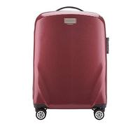 WITTCHEN PC Ultra Light Handgepäck Kleiner Koffer Kabinengröße Trolley Koffer Reisekoffer Kabinenkoffer aus Polycarbonat 4 Lenkrollen TSA Kombinationsschloss Aluminium Teleskopgriff Größe S Dunkelrot