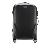 WITTCHEN PC Ultra Light Hartgepäck Reisekoffer Trolley Koffer Mittlerer Koffer aus Polycarbonat Vier Lenkrollen TSA Kombinationsschloss Aluminium Teleskopgriff Größe M Schwarz