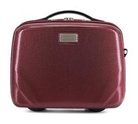 WITTCHEN PC Ultra Light Kosmetiktasche Kosmetikkoffer Kulturbeutel Beauty Case aus Polycarbonat Handgriff Schultergurt Elastische Band Größe XS Dunkelrot