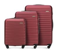 WITTCHEN Reisekoffer 3er Koffer-Set Rollkoffer Trolley Handgepäck Reisekofferset Gepäckset Hartschale ABS 4 Spinner-Rollen Zahlenschloss Groove Line kastanienbraun Lufthansa/Eurowings/Ryanair/Condor