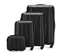 WITTCHEN Reisekoffer 4er Koffer-Set Rollkoffer Trolley Handgepäck Hartschale aus Polycarbonat mit 4 Spinner-Rollen Zahlenschloss Teleskopgriff Cruise Line Schwarz