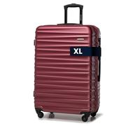 WITTCHEN Reisekoffer Groß Rollkoffer Trolley Großer Koffer Check-In Gepäck Hartschale aus ABS 4 Spinner-Rollen Zahlenschloss Groove Line Größe L kastanienbraun Lufthansa/Eurowings/Ryanair