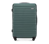 WITTCHEN Reisekoffer Groß Rollkoffer Trolley Großer Koffer Check-In Gepäck Hartschale aus ABS 4 Spinner-Rollen Zahlenschloss Groove Line Größe L grün Lufthansa/Eurowings/Ryanair