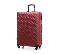 WITTCHEN Reisekoffer Rollkoffer Trolley Großer Koffer Handgepäck Hartschale aus ABS mit 4 Spiner Rollen Zahlenschloss Teleskopgriff Classic line Größe XL Burgund