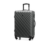 WITTCHEN Reisekoffer Rollkoffer Trolley Mittlerer Koffer Handgepäck Hartschale aus ABS mit 4 Spiner Rollen Zahlenschloss Teleskopgriff Classic line Größe L Schwarz