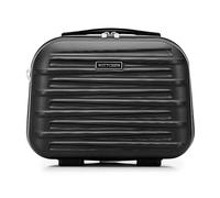 WITTCHEN Skyspeed Line Kosmetikkoffer Reisegepäck ABS Hartschalenkoffer Kulturbeutel Kosmetiketui Kosmetiktasche Damen Schultergurt Elastischer Koffergurt Schwarz Lufthansa/Eurowings/Ryanair/Condor