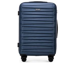 WITTCHEN Skyspeed Line Reisegepäck Medium Koffer Hartschalenkoffer ABS Rollkoffer Trolley Mittlerer Koffer Reisekoffer Kombinationsschloss Teleskopgriff Marineblau Lufthansa/Eurowings/Ryanair/Condor