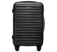 WITTCHEN Skyspeed Line Reisegepäck Mittelgroßer Koffer Hartschalenkoffer ABS Rollkoffer Trolley Mittlerer Koffer Reisekoffer Kombinationsschloss Teleskopgriff Schwarz Lufthansa/Eurowings/Ryanair