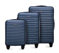 WITTCHEN Skyspeed Line Reisekoffer 3er Koffer-Set Rollkoffer Trolley Handgepäck Reisekofferset Hartschalenkoffer ABS Kombinationsschloss Teleskopgriff Marineblau Lufthansa/Eurowings/Ryanair/Condor