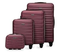 WITTCHEN Skyspeed Line Reisekoffer 4er Koffer-Set Rollkoffer Trolley Handgepäck Gepäck Reisekofferset mit Kosmetikkoffer Hartschalenkoffer ABS Kombinationsschloss Maroon Lufthansa/Eurowings