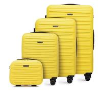 WITTCHEN Skyspeed Line Reisekoffer 4er Koffer-Set Rollkoffer Trolley Handgepäck Gepäck Reisekofferset mit Kosmetikkoffer Hartschalenkoffer ABS Kombinationsschloss Gelb Lufthansa/Eurowings