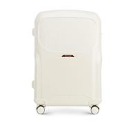 WITTCHEN Stilvoller Reisekoffer Groß Trolley Großer Koffer Strapazierfähigem Polycarbonat Trolley 4 Doppel-Lenkrollen TSA Zahlenschloss 4,6 Kg 101 L Größe L Cremefarben