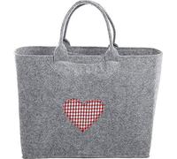 Witzgall Filz Trachtentasche 3553/56/0HR H38x20x30cm gestickten Herz Rot