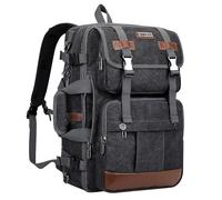 WITZMAN Reiserucksack Herren Canvas 40L Laptop-Rucksack für 16-Zoll-Laptop | Erweiterbar von 32-42L, Flugtauglicher Umwandelbarer Schulterrucksack für Handgepäck, Ideal für Urlaub, A6617-3 Schwarz
