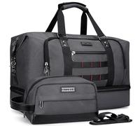 WITZMAN Reisetasche Herren Weekender Duffle Bag Groß 50L mit Kulturbeutel-Sets Wasserdicht Sporttasche mit Schuhfach (B696 Silbergrau)